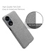 SoFetch Lichtgrijs Effen Stoffen Hardcase Hoesje voor de Oppo Reno8 T
