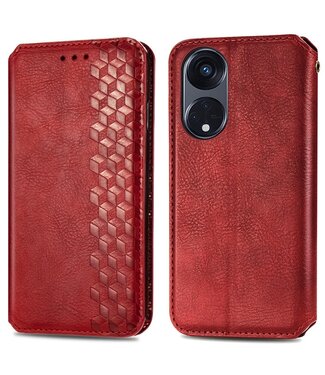 SoFetch Rood Ruiten Bookcase Hoesje Oppo Reno8 T