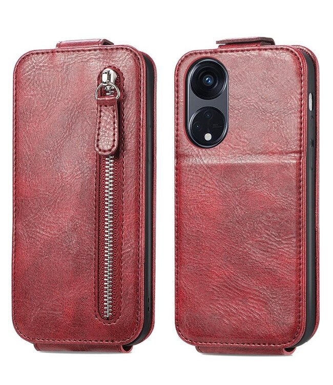 SoFetch Rood Portemonnee Flipcase Hoesje voor de Oppo Reno8 T