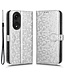 SoFetch Zilver Stippen Bookcase Hoesje met Polsbandje voor de Oppo Reno8 T