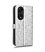 SoFetch Zilver Stippen Bookcase Hoesje met Polsbandje voor de Oppo Reno8 T