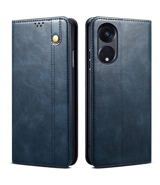 SoFetch Blauw Glad Bookcase Hoesje Oppo Reno8 T