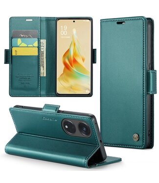 CaseMe Groen RFID Pasjeshouder Bookcase Hoesje Oppo Reno8 T