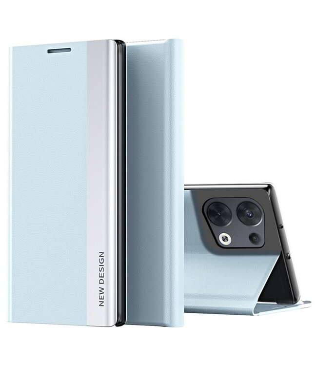SoFetch Azuurblauw Elegant Bookcase Hoesje voor de Oppo Reno 8 Pro