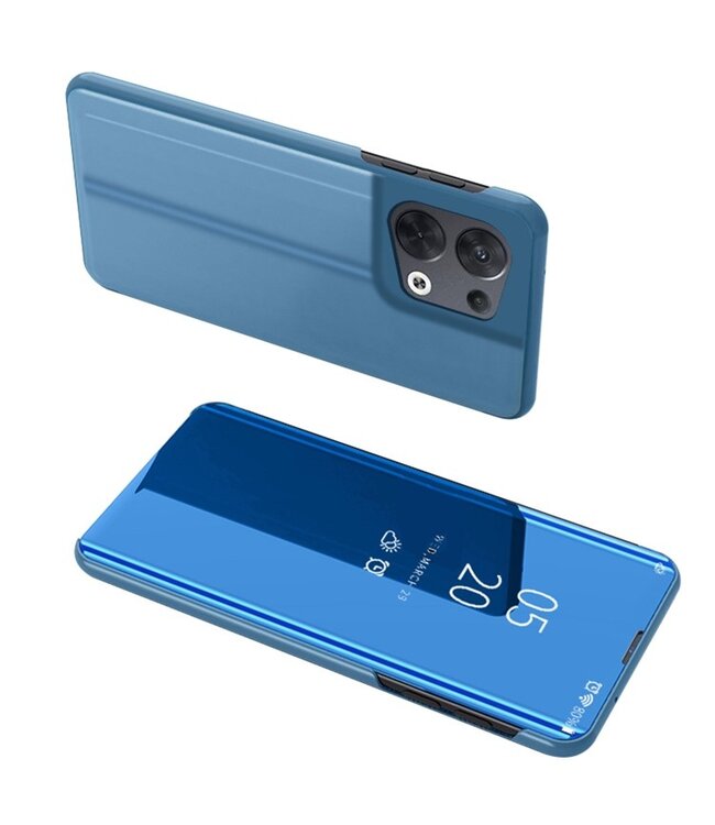 SoFetch Blauw Spiegel Bookcase Hoesje voor de Oppo Reno 8 Pro