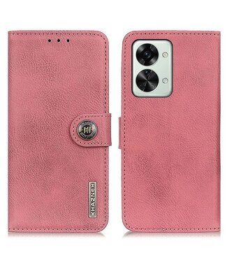 Khazneh Roze Magnetisch Drukknoop Bookcase Hoesje OnePlus Nord 2T