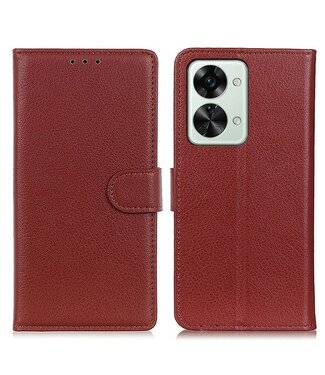SoFetch Bruin Litchee Bookcase Hoesje OnePlus Nord 2T