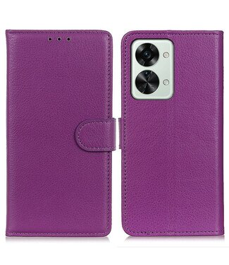 SoFetch Paars Litchee Bookcase Hoesje OnePlus Nord 2T