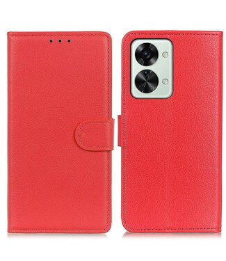 SoFetch Rood Litchee Bookcase Hoesje OnePlus Nord 2T