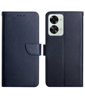 SoFetch Blauw Nappa Textuur Bookcase Hoesje OnePlus Nord 2T