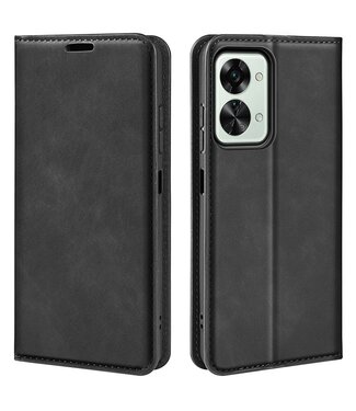 SoFetch Zwart Modern Bookcase Hoesje OnePlus Nord 2T