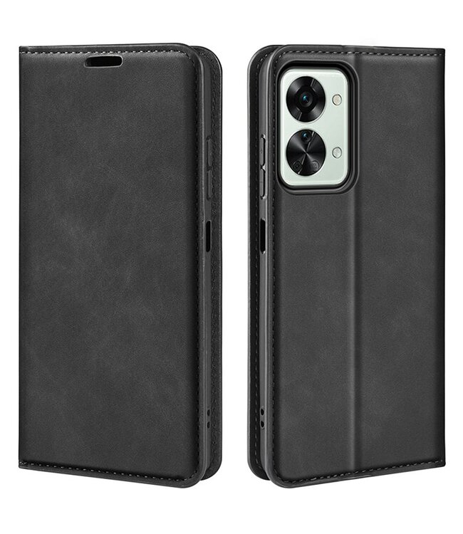 SoFetch SoFetch Zwart Modern Bookcase Hoesje voor de OnePlus Nord 2T