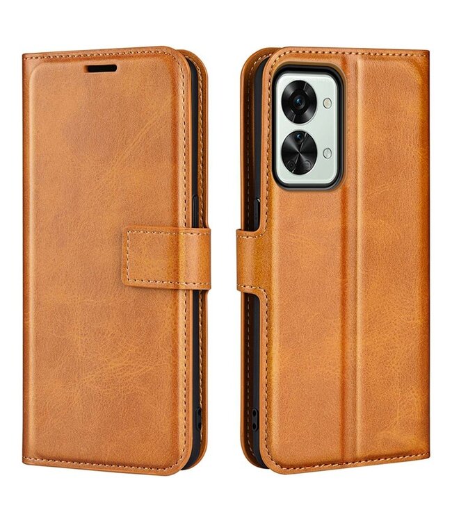SoFetch SoFetch Geel Stijlvol Bookcase Hoesje voor de OnePlus Nord 2T