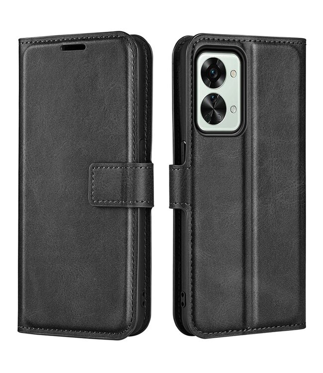 SoFetch SoFetch Zwart Stijlvol Bookcase Hoesje voor de OnePlus Nord 2T