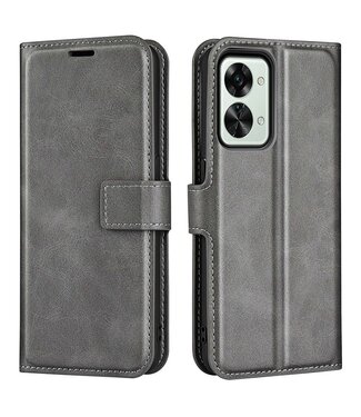 SoFetch Grijs Stijlvol Bookcase Hoesje OnePlus Nord 2T