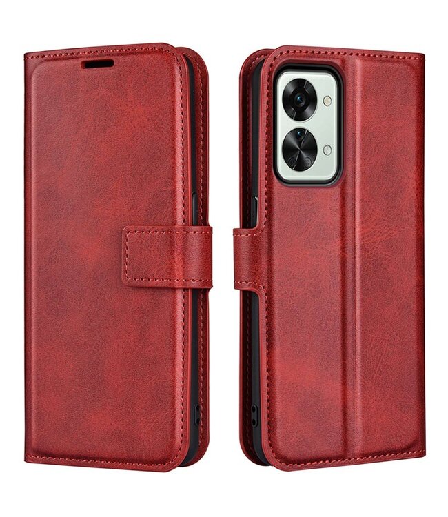 SoFetch SoFetch Rood Stijlvol Bookcase Hoesje voor de OnePlus Nord 2T