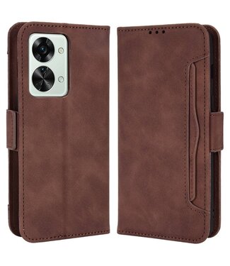SoFetch Bruin Pasjeshouder Modern Bookcase Hoesje OnePlus Nord 2T