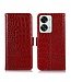 SoFetch SoFetch Rood Krokodillen Bookcase Hoesje voor de OnePlus Nord 2T