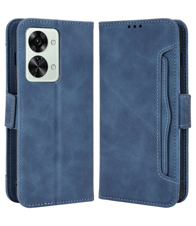 SoFetch SoFetch Blauw Pasjeshouder Modern Bookcase Hoesje voor de OnePlus Nord 2T