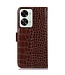 SoFetch SoFetch Bruin Krokodillen Bookcase Hoesje voor de OnePlus Nord 2T