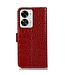 SoFetch SoFetch Rood Krokodillen Bookcase Hoesje voor de OnePlus Nord 2T