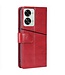 SoFetch SoFetch Rood Geometrisch Bookcase Hoesje voor de OnePlus Nord 2T