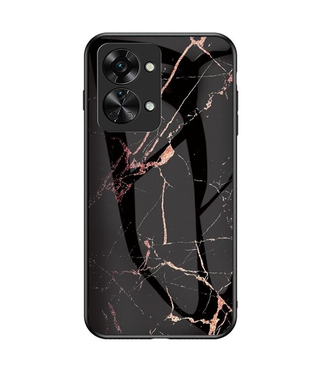 SoFetch SoFetch Goud Zwart Marmer Hybride Hoesje voor de OnePlus Nord 2T