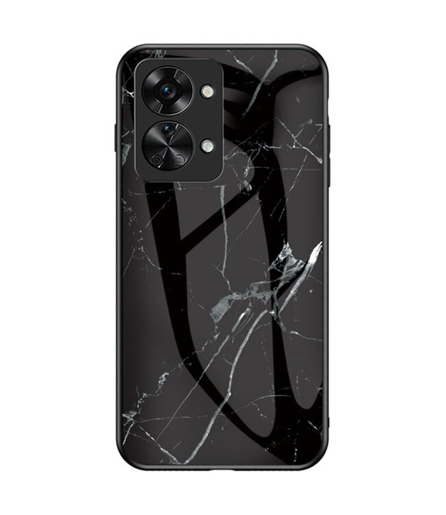 SoFetch SoFetch Zwart Marmer Hybride Hoesje voor de OnePlus Nord 2T