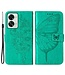 SoFetch SoFetch Groen Vlinder Bookcase Hoesje met Polsbandje voor de OnePlus Nord 2T