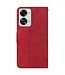 SoFetch SoFetch Rood Geometrisch Bookcase Hoesje met Polsbandje voor de OnePlus Nord 2T