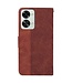 SoFetch SoFetch Bruin Geometrisch Bookcase Hoesje met Polsbandje voor de OnePlus Nord 2T