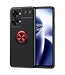 SoFetch SoFetch Zwart / Rood Ring Houder TPU Hoesje voor de OnePlus Nord 2T