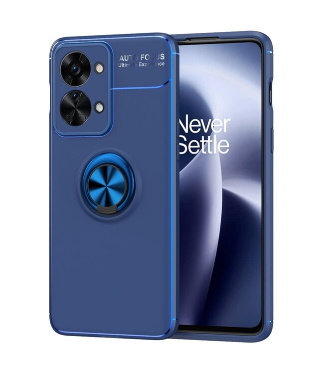 SoFetch SoFetch Blauw Ring Houder TPU Hoesje voor de OnePlus Nord 2T