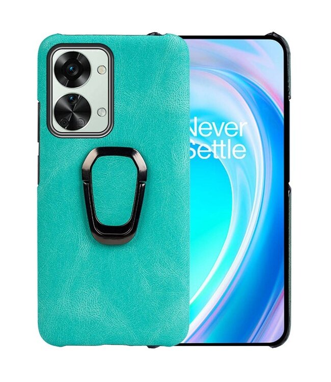 SoFetch SoFetch Mint groen Ring Houder Stijlvol Hybride Hoesje voor de OnePlus Nord 2T