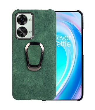 SoFetch Lichtgroen Ring Houder Stijlvol Hybride Hoesje OnePlus Nord 2T