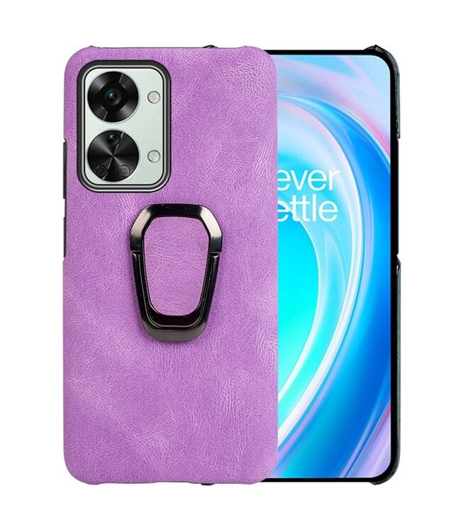 SoFetch SoFetch Paars Ring Houder Stijlvol Hybride Hoesje voor de OnePlus Nord 2T