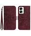 SoFetch SoFetch Bordeaux Rood Zonnebloem Bookcase Hoesje voor de OnePlus Nord 2T