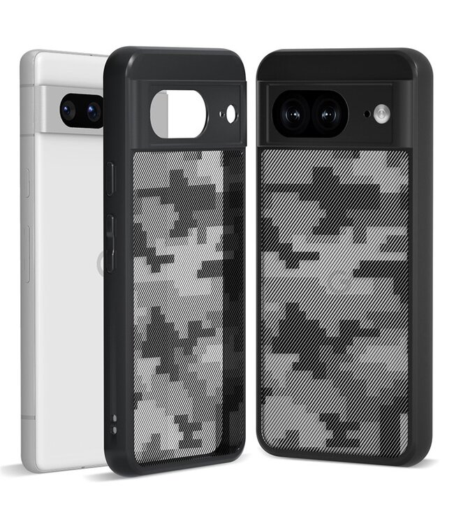 IBMRS Zwart Camouflage Pixel Hybride Hoesje voor de Google Pixel 8