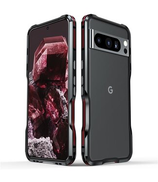 Luphie Zwart / Rood Valbestendig Bumper Hoesje Google Pixel 8 Pro