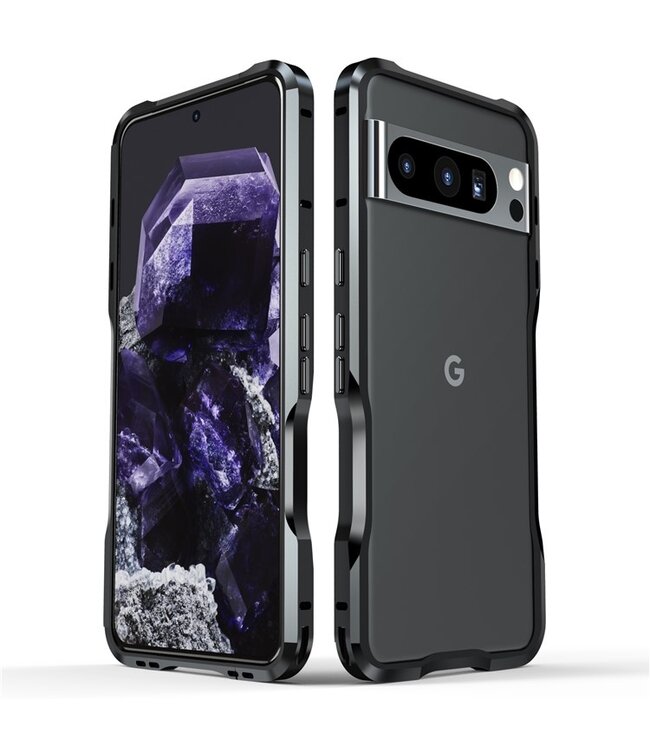 Luphie Zwart Valbestendig Bumper Hoesje voor de Google Pixel 8 Pro