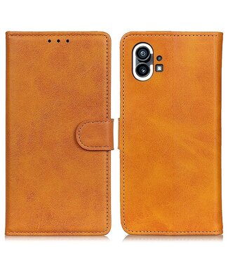 SoFetch Bruin Krasbestendig Bookcase Hoesje Nothing Phone (1)