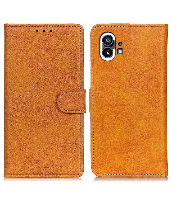 SoFetch Bruin Krasbestendig Bookcase Hoesje voor de Nothing Phone (1)