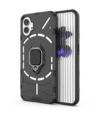 SoFetch Zwart Houder Modern Hybride Hoesje Nothing Phone (1)