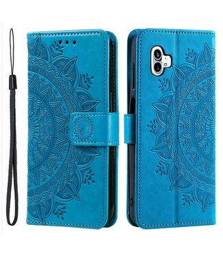 SoFetch Blauw Mandala Bookcase Hoesje met Polsbandje Nothing Phone (1)