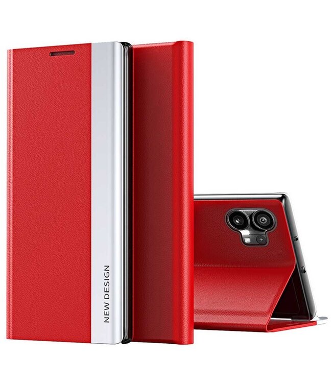 SoFetch Rood Elegant Bookcase Hoesje voor de Nothing Phone (1)