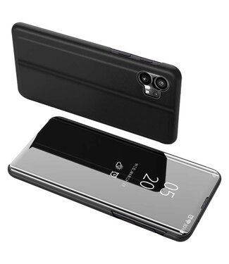 SoFetch Zwart Spiegel Modern Bookcase Hoesje Nothing Phone (1)