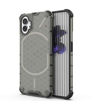 SoFetch Zwart Valbestendig Honingraat Hybride Hoesje Nothing Phone (1)