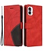 SoFetch Rood Lijnen Bookcase Hoesje met Polsbandje voor de Nothing Phone (1)
