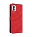 SoFetch Rood Lijnen Bookcase Hoesje met Polsbandje voor de Nothing Phone (1)