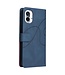 SoFetch Blauw Lijnen Bookcase Hoesje met Polsbandje voor de Nothing Phone (1)